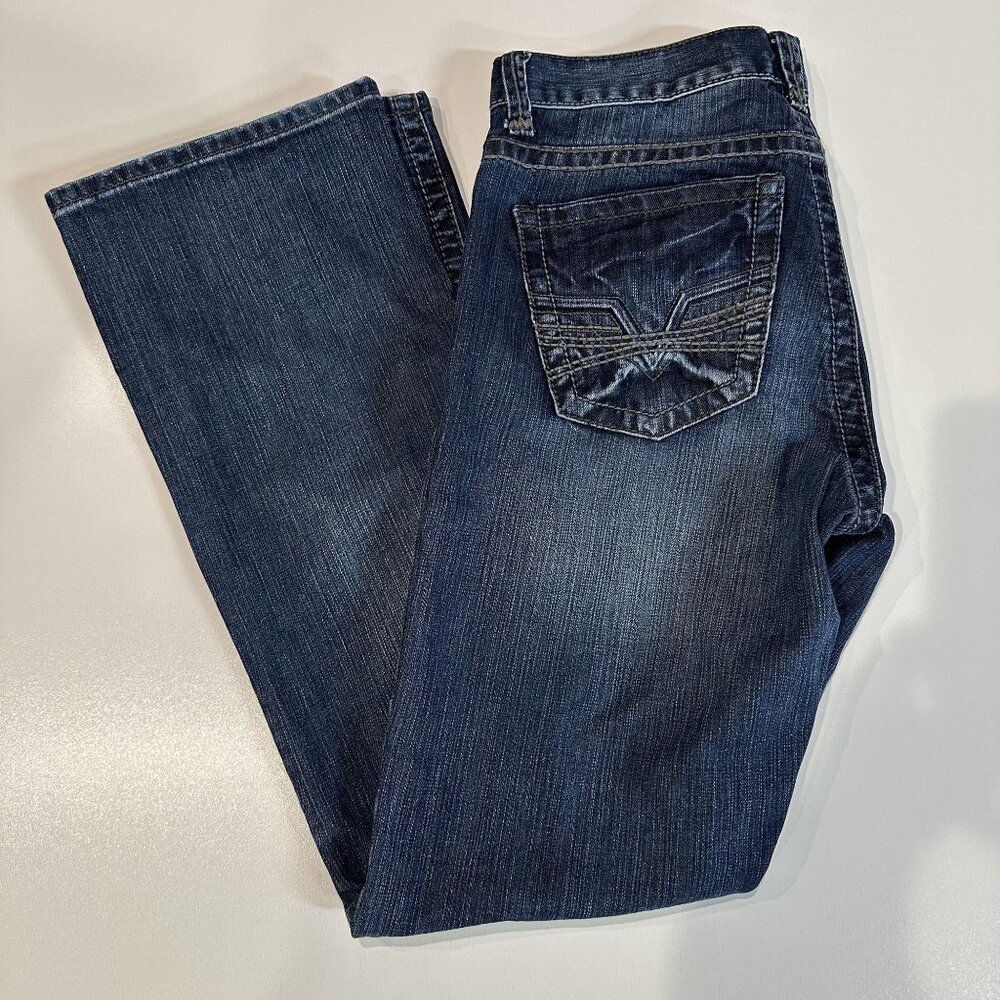 Tin Haul Deep V Western Men's Jeans Size 34 x 33 Boot Cut Blue Sexy Jagger Fit